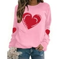 thumbnail image 6 of BEFOKA Long Sleeve Shirts For Women Valentine's Day Crewneck Sweatshirt Love Heart Printed Blouses For Women Dressy Casual Going Out Top Pullover Sweatshirt Holiday Graphic Tops & T-Shirts, 6 of 9