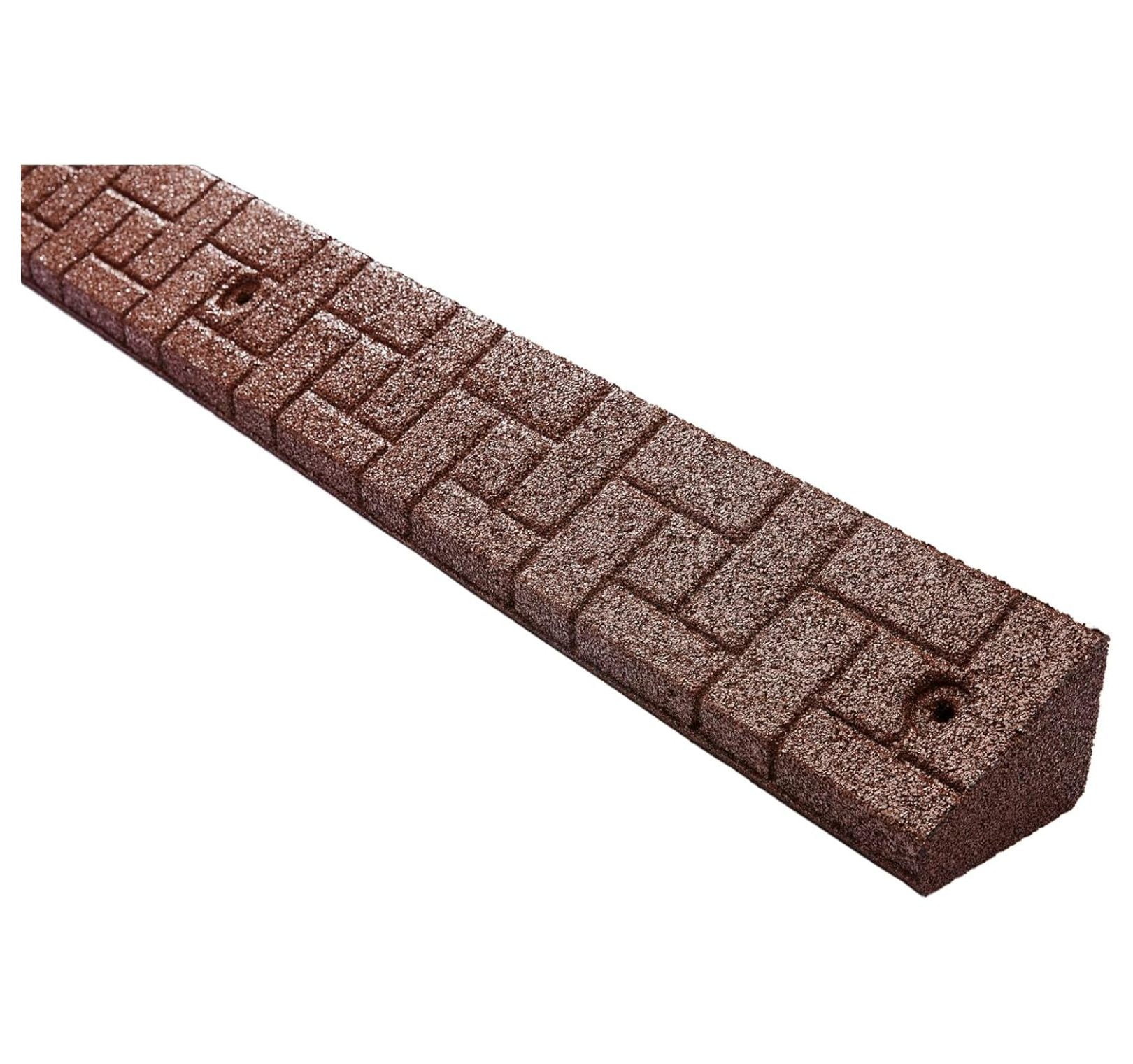 Premium Rubber Angled Terracotta Landscape Edging - 4 ft. Long, 3.5 in. High 4 in. Deep - 4 Pack (Brown)