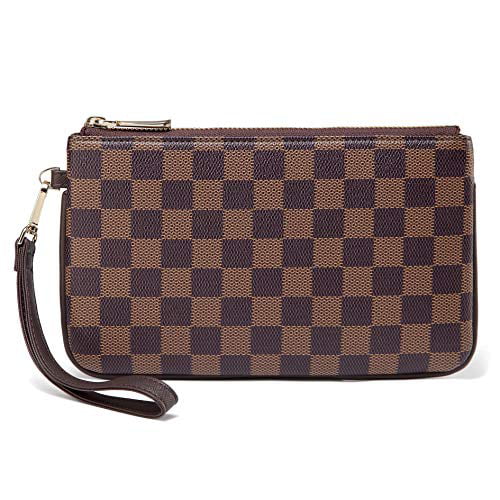 Women Luxurious Rose Leather Wallet Large Capacity Zipper Travel Wristlet Bags Clutch Cellphone Bag