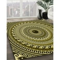 thumbnail image 3 of Ahgly Company Machine Washable Indoor Square Transitional Black Brown Area Rugs, 4' Square, 3 of 7