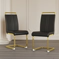 thumbnail image 5 of Kitchen Dining Chairs Set of 4, Modern PU Faux Leather High Back Dining Chair with C-Metal Legs, Dining Chairs with Upholstered Seat for Dining Room, Kitchen, 5 of 9