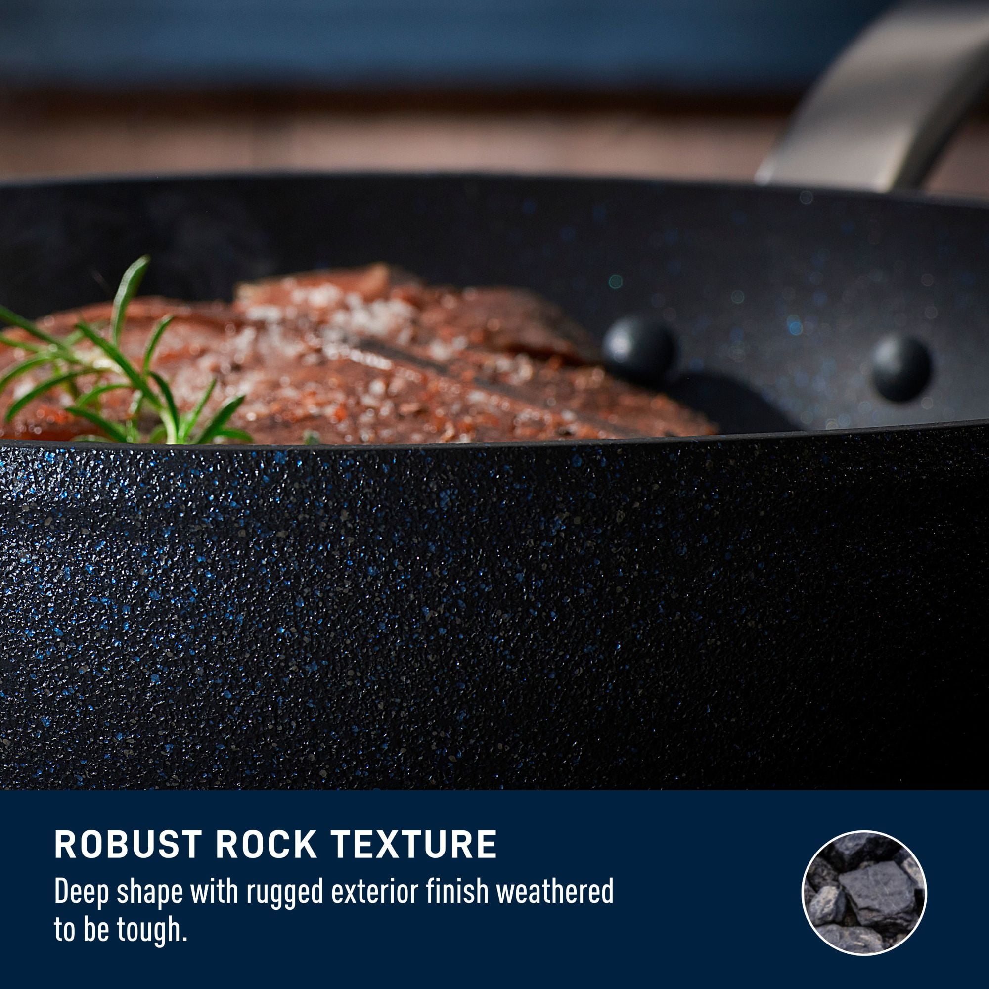 Cuiseur Géant T-fal Stone Shield de 5 pintes / 11.8 po avec technologie DefenseShield™, fabrication en 6 couches, texture pierre robuste, à l’épreuve du lave-vaisselle et du four