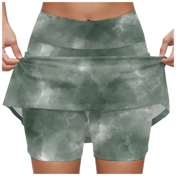 GEWSEY Skorts for Women Plus Size Dressy Casual Athletic Golf Tennis Short Skirts 2025 Summer Skort with Pockets Dark Green, M