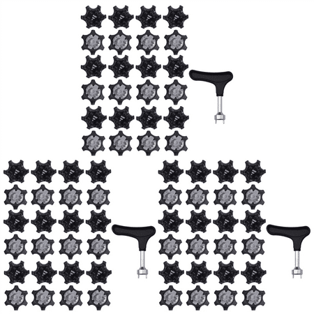 

75Pcs Easy to Change Studs Universal Anti Skid Golf Shoes with Golf Spike Wrench Two Pin Shoes Remover Replacement