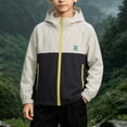 thumbnail image 4 of FAVIPT Waterproof Rain Coats for Kids Boys Zip Up Hooded Jackets Lightweight Color Block Outdoor Coat with Zipper Pockets Black,3-4 Years, 4 of 9