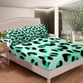 thumbnail image 2 of Animal Print Queen Fitted Sheet Leopard Print Sheets, African Safari Wildlife Bed Sheets Teal Black Bed Cover, Cheetah Bed Set Luxury Bedroom Decor Teens Adults (Deep Pocket), 2 of 4