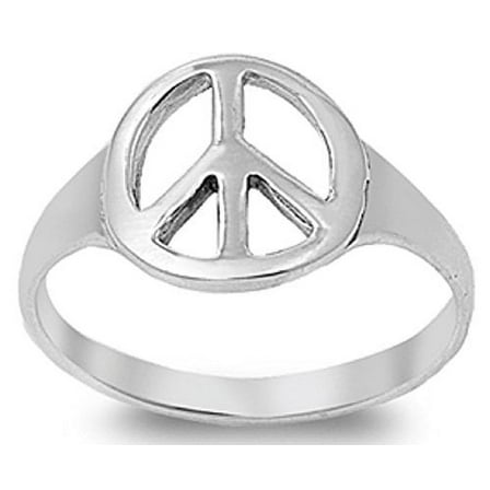 STERLING SILVER PEACE SIGN RING SIZE 4-10 (7)