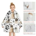 thumbnail image 6 of Pug and Footprints Blanket Hoodies for Kids 6-13YR Oversize Wearable Blanket Hoodies for Boys Girls Teens, 6 of 7