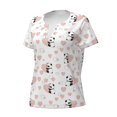 thumbnail image 2 of Naloa Heart Panda Print T-Shirts Short Sleeve V Neck Tees for Women Fashion Tops Trendy Lightweight Soft Casual Summer Outfits Clothes, 2 of 5