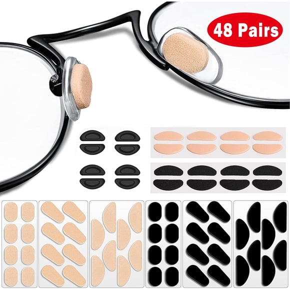 YOPTOP acdanc 48Pairs Glasses Nose pad Self Adhesive Foam Nose Pads Soft Thin Nose Pads Non-Slip Eyeglass Nose Pads for Glasses Sunglasses