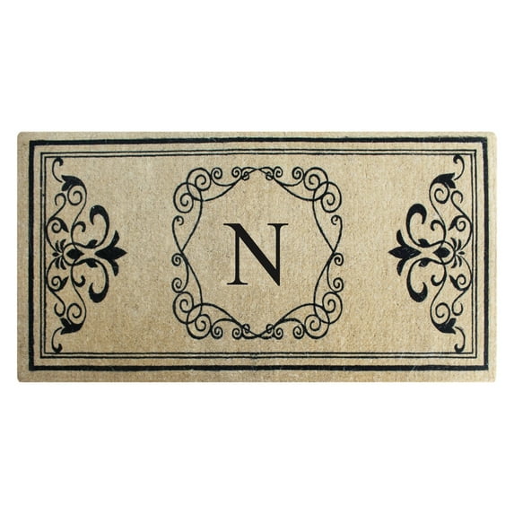 A1 Home Collections First Impression Hayley Estate Monogram Double Door Mat