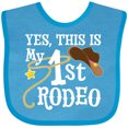 thumbnail image 3 of Inktastic Yes, This is My 1st Rodeo Cowboy Hat and Lasso Boys or Girls Baby Bib, 3 of 4