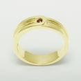 thumbnail image 4 of LBG British Made 14k Yellow Gold Natural Garnet Mens Band Ring - 25 size options - Size 9, 4 of 6
