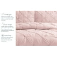thumbnail image 5 of Swift Home Bedding Comforter Sets, Ultra Soft Cozy 3-Piece Pinch Pleat Decorative Pintuck Comforter Sets - Rose Blush, Full/Queen, 5 of 9