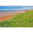 thumbnail image 2 of Jaynes Gallery 24x17 Black Ornate Wood Framed with Double Matting Museum Art Print Titled - Canada-Prince Edward Island-Skinners Pond Red sandstone beach on Northumberland Strait, 2 of 4