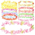 thumbnail image 3 of 50 collares de leis hawaianos coloridos, guirnalda de flores, recuerdos de fiesta tropical Luau, accesorio para disfraz de playa Hula (colores surtidos), 3 of 8