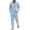 Light Blue, variant on LEKWK Mens Linen Sets Lightweight 2 Piece Lounge Set Button Down Long Sleeve Shirt and Relaxed Pants Matching Outfits for Beach Vacation Travel
