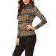 thumbnail image 4 of INSPIRAR CHIC Blusa de Mujer Ajustada Cuello de Tortuga con Pliegues en la Parte Frontal de Manga Larga Top de Punto XS Marrón, 4 of 8