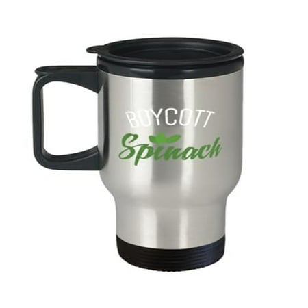 

Carnivore Travel Mug - Boycott Spinach - 14oz Portable Cup ‚Äì Perfect Vegetarian Gift