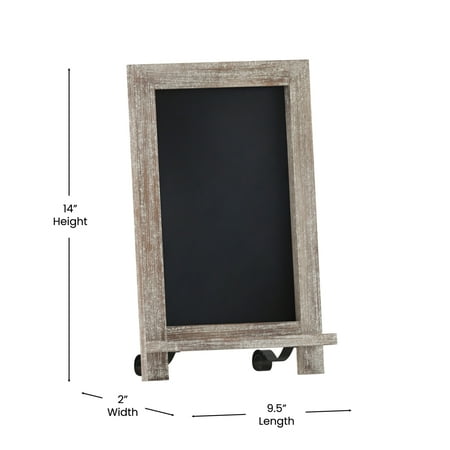 Alamont Home - Canterbury 9.5"W x 1.88"D x 14"H Magnetic Tabletop Chalkboard - Weathered Brown
