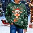 thumbnail image 2 of Unisex Ugly Christmas Sweater for Men Women Xmas Holiday Party Funny Print Knit Pullover,Dark Green,M, 2 of 5