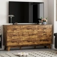 thumbnail image 5 of FANRAL 9 Drawer Dresser for Bedroom,Wood Modern Chest of Drawers with X-Shaped Sturdy Base,Brown Dresser, 5 of 8