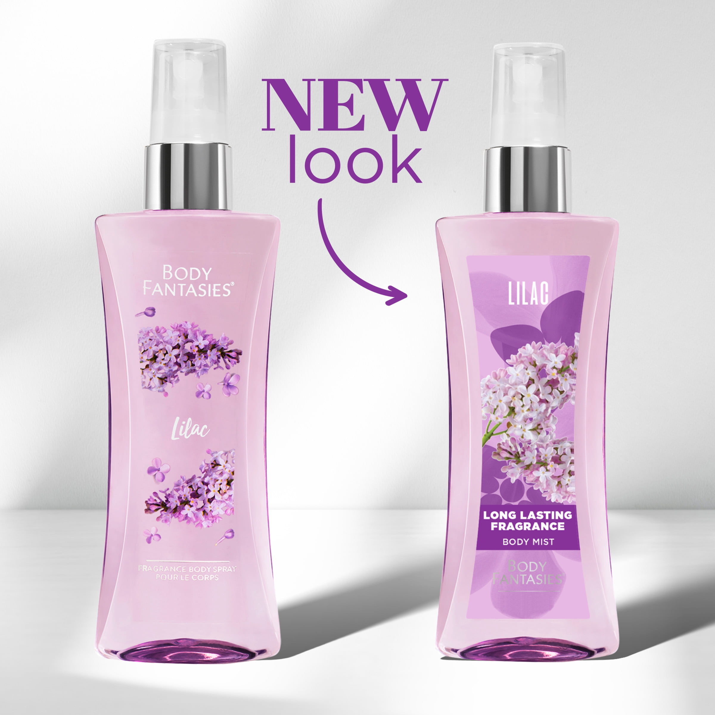 (3 pack) Body Fantasies Lilac Body Spray for Women, 3.2 fl oz