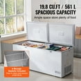 thumbnail image 2 of KFFKFF Chest Freezer, 19.8 Cu.ft / 561 L Spacious Deep Freezer with Dual Secure Locking Lids, Independent Commercial Chest Freezer & 4 Detachable Baskets, 7-Level Temperature Control, 2 of 9