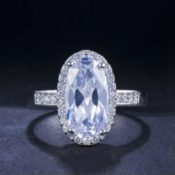 Red CZ Stone Finger Ring Silver Plated Cubic Zircon Women Fashion Brand Jewelry