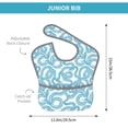 thumbnail image 2 of Bingfone Mess-Proof Baby Bib - Waterproof Bib for Baby Boy or Girl with Food Catcher Pocket, Unisex-Blue Snake, 2 of 6