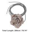 thumbnail image 2 of Unique Bargains 1 Pc Adjustable Waist Belt Elegant Satin Rose Flower Handmade Cord Belt Women Gray Khaki, 2 of 4