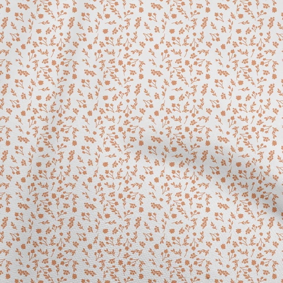 oneOone Cotton Cambric Orange Fabric Florals Craft Projects Decor Fabric Printed By The Yard 56 Inch Wide