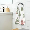 thumbnail image 3 of Yayeee 2 Pack Hand Towels for Bathroom 100% Cotton 16" x 28" Soft Absorbent Kitchen Towel, Green Christmas House, 3 of 7