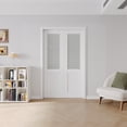 thumbnail image 2 of 48" x 80" Double Sliding Closet Door Solid Frosted Glass French Door With Hardware Kit Set & Soft Close, 2 of 8
