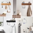 thumbnail image 5 of Coat Rack Wall Mount with Hidden Hooks, Wall Hooks with Shelf, Wall Key Holder Mount Wooden Shelf Entryway Hooks for Bedroom Bathroom for Hanging Coats Hats Dog Leashes Bags Towels, 5 of 7