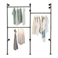 thumbnail image 3 of Heavy Duty Wall Mounted Clothes Rail Shelf Garment Hanging Shop Display Rack Industrial Pipe Clothing Rack Garment Rack Clothes Stores Coat Hanger Wall Mount, 3 of 12