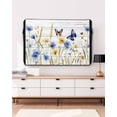 thumbnail image 3 of Outdoor TV Cover 52 to 55 Inch Weatherproof, Retro Farmhouse Waterproof TV Screen Protector for Outside Decor with Zipper and Pocket 52"L x 30"H , Butterflies Floral Wheat Wooden Blue Yellow, 3 of 7