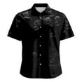 thumbnail image 4 of FAOWME Men'S Halloween Shirts Short Sleeve Turndown Collar Buttons Skull Print Soft Comfortable Blouse For Casual Daily Wear,Black,L, 4 of 5