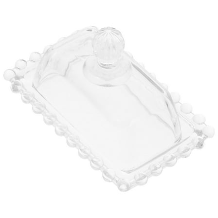 SOPOTUTU Butter Storage Dish Elegant Glass Transparent 1Pcs