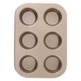 thumbnail image 1 of Molde para muffins Naxoaeo de 4, 6, 9 y 12 tazas, antiadherente, redondo, para hornear mini brownies y tartas de huevo, con núcleo de acero inoxidable y no tóxico, fácil de desmoldar y limpiar,, 1 of 4