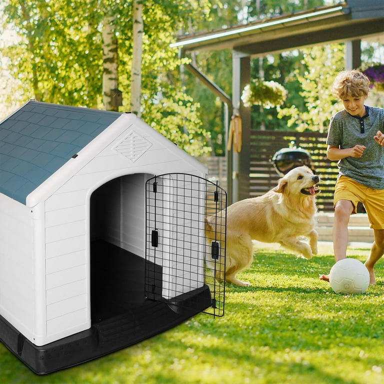 Dog house top plastic door
