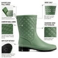 thumbnail image 4 of HISEA Women's Waterproof Mid-Calf Rain Boots, Lightweight, Slip-Resistant, Comfortable with Foam Insole,Green,Size 8, 4 of 5