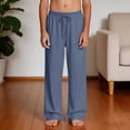 thumbnail image 6 of UQJfacai Boys Linen Pants Kids Baggy Summer Beach Yoga Pants Loose Fit Elastic Waist Drawstring Casual Trousers with Pockets 4-14 Years, 6 of 9