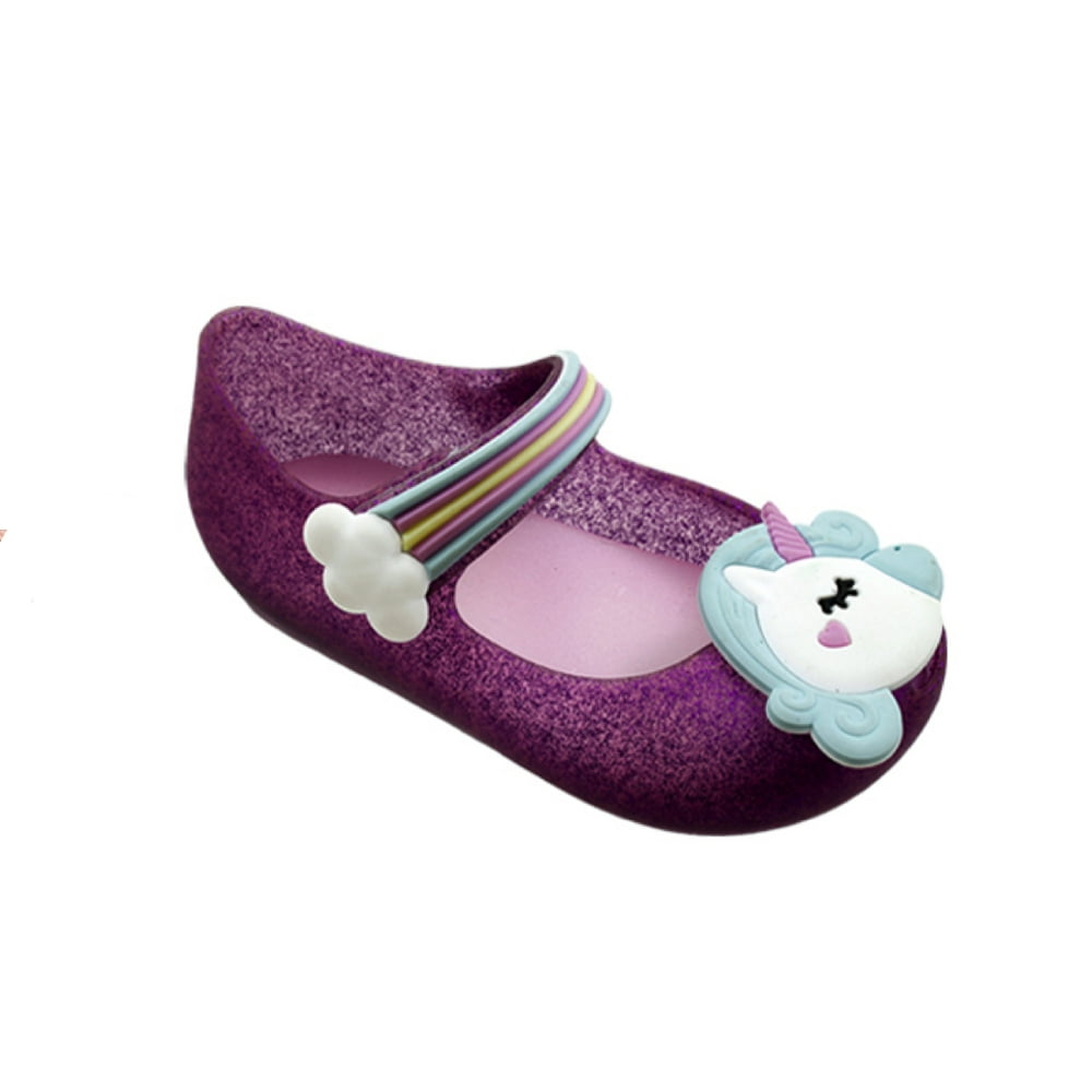 PW Shoes P&W Mary Jane Toddler Girls' Unicorn Glitter Jelly Shoes