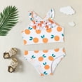 thumbnail image 2 of PEASKJP Bathing Suit for Girls Two Piece Swimsuit Floral Halter Neck Swimsuit Bikini White, Size D, 2 of 4