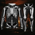 thumbnail image 2 of LIIPEE Men Hoodie Outfits Halloween Cartoon Skeleton Printed Long Sleeve Hooded Pullover Sweatshirt Pants Set Man Trendy Birthday Wedding Weekend Outfit,Black,L, 2 of 4