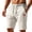 Beige, variant on Lmueinov Knee Length Shorts for Men Lightweight Quick Dry Elastic Waist Drawstring Bermuda Casual Relaxed Fit Streetwear Shorts with Pockets