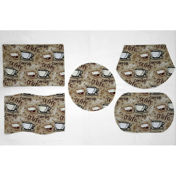 Coffee Beans Placemats by Penny's Needful Things (Oval - Set of 2)