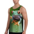 thumbnail image 2 of Daiia Red-Eyed Tree Frog Printed Men's Quick Dry Fit Muscle Tank Top Slim-Fit Tank Workout Tank Top Lightweight Sports Tank Top-3X-Large, 2 of 7