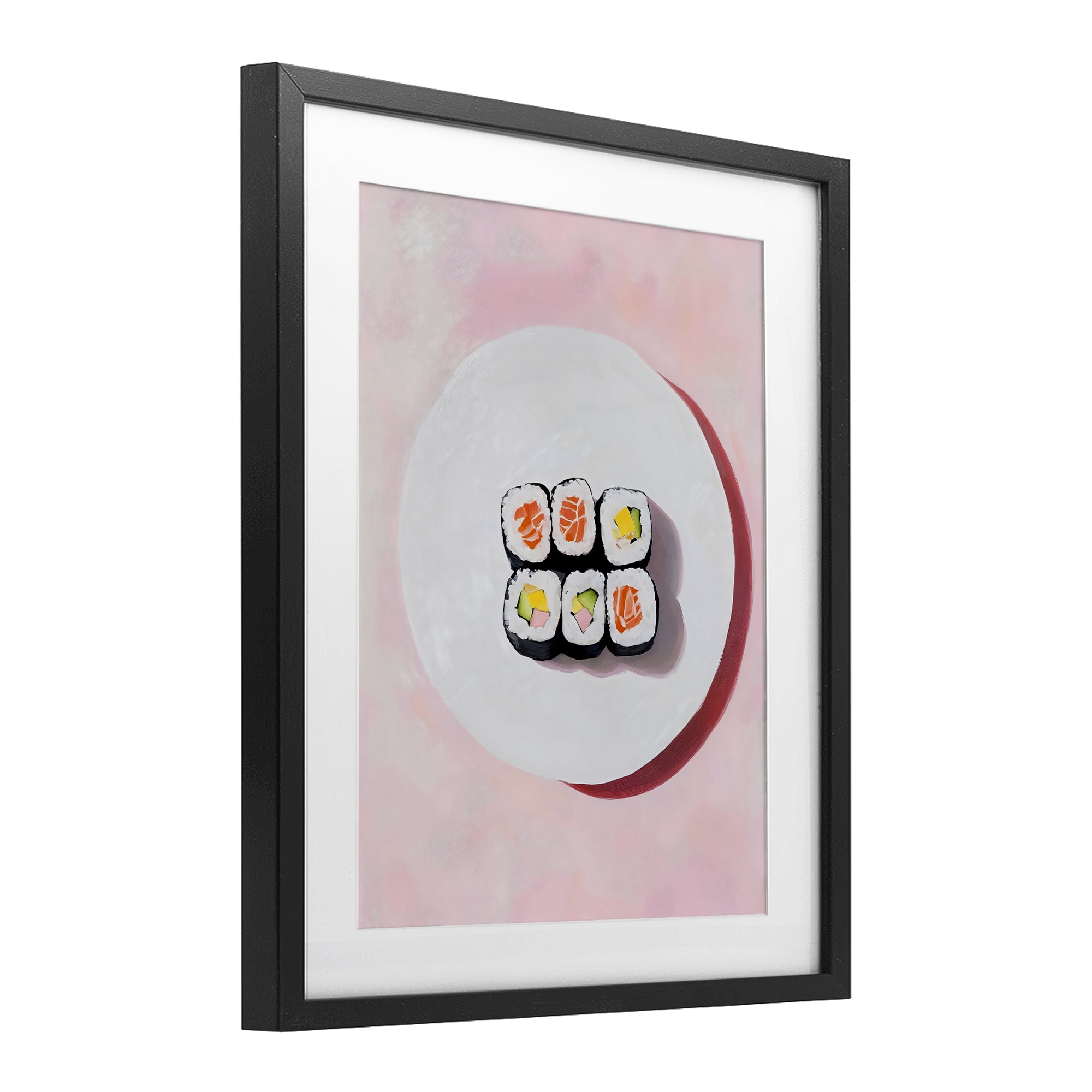 Stupell Industries Sushi Rolls on Plate Black Framed Print Under Glass, design by The Prints Vibe